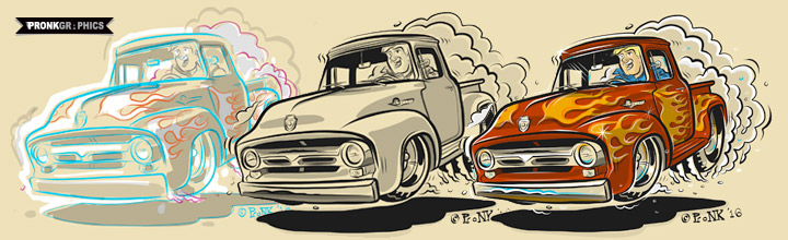 Pronk Graphics - How A Hotrod Cartoon is Made