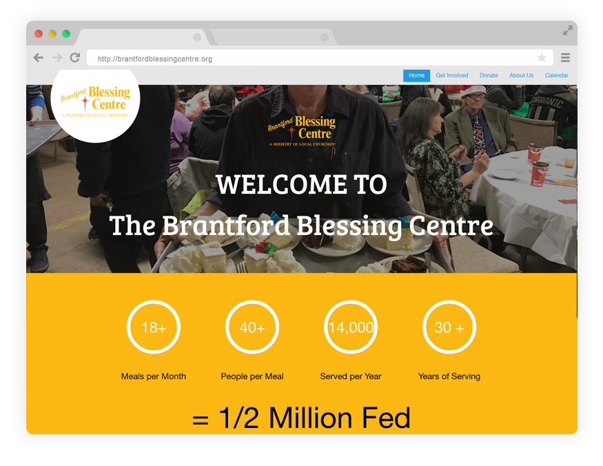 Brantford Blessing Centre Non-profit organization website by Pronk Graphics