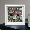 4x4 Red Monster Truck Framed Print. Great for a child's room.