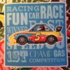 Racecar art print kids room decor