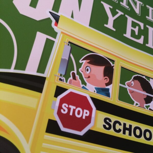 School bus art print - kids room decor