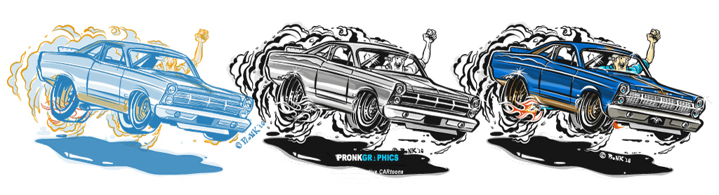 Ford Fairlane Hotrod Cartoon - © Timothy Pronk - www.pronkgraphics.com