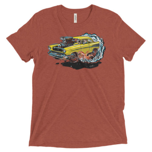 1957 Chevy Bel Air Hot Rod Cartoon Short sleeve t-shirt | Hot Rod Cartoon