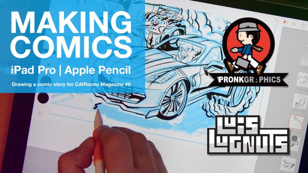 Making Comics - Drawing a comic using an iPad Pro & Apple Pencil for CARtoons Magazine
