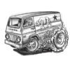 Hotrod Cartoon - 1968 Chevy G10 Van - ©Timothy Pronk