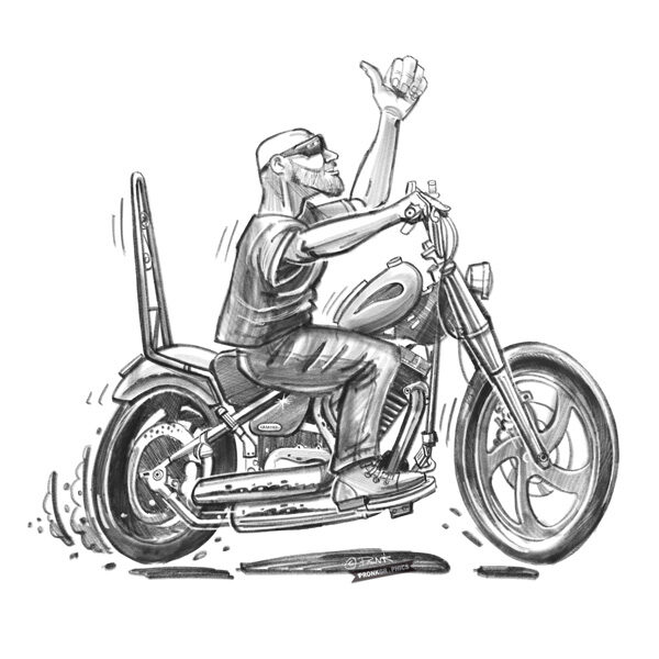 Hotrod Cartoon - 04 Yamaha Roadster - ©Timothy Pronk