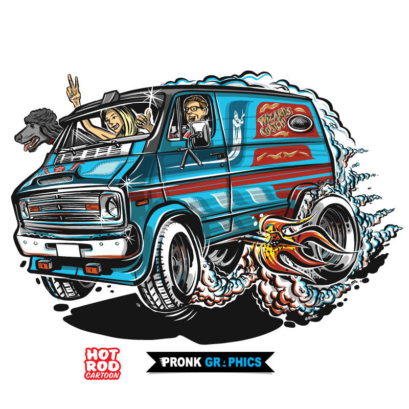 Vehicle Cartoon Commission - Hotrod Style | Pronk Graphics