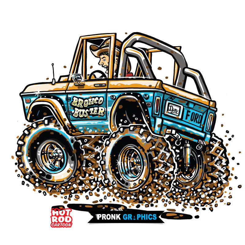Ford Bronco Buster Hot Rod Cartoon