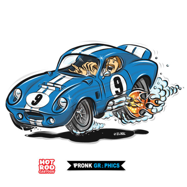 68 Shelby Daytona Coupe Hot Rod Cartoon