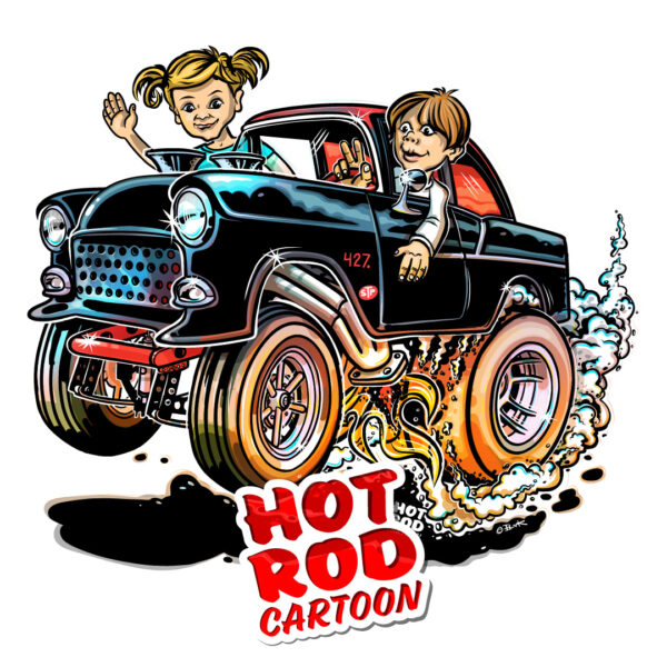Hot Rod Cartoon 55 Chevy