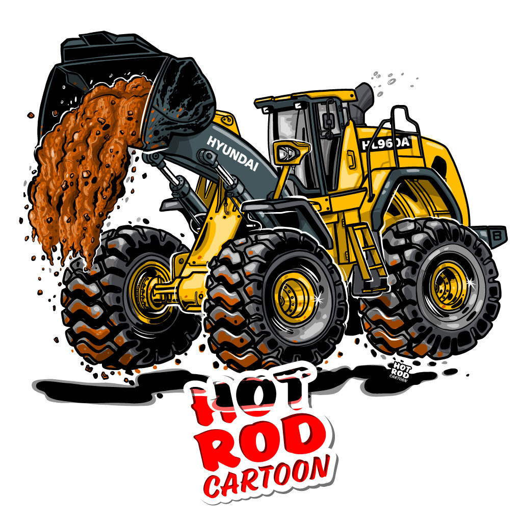 Cartoon Hyundai Excavator ©Timothy Pronk