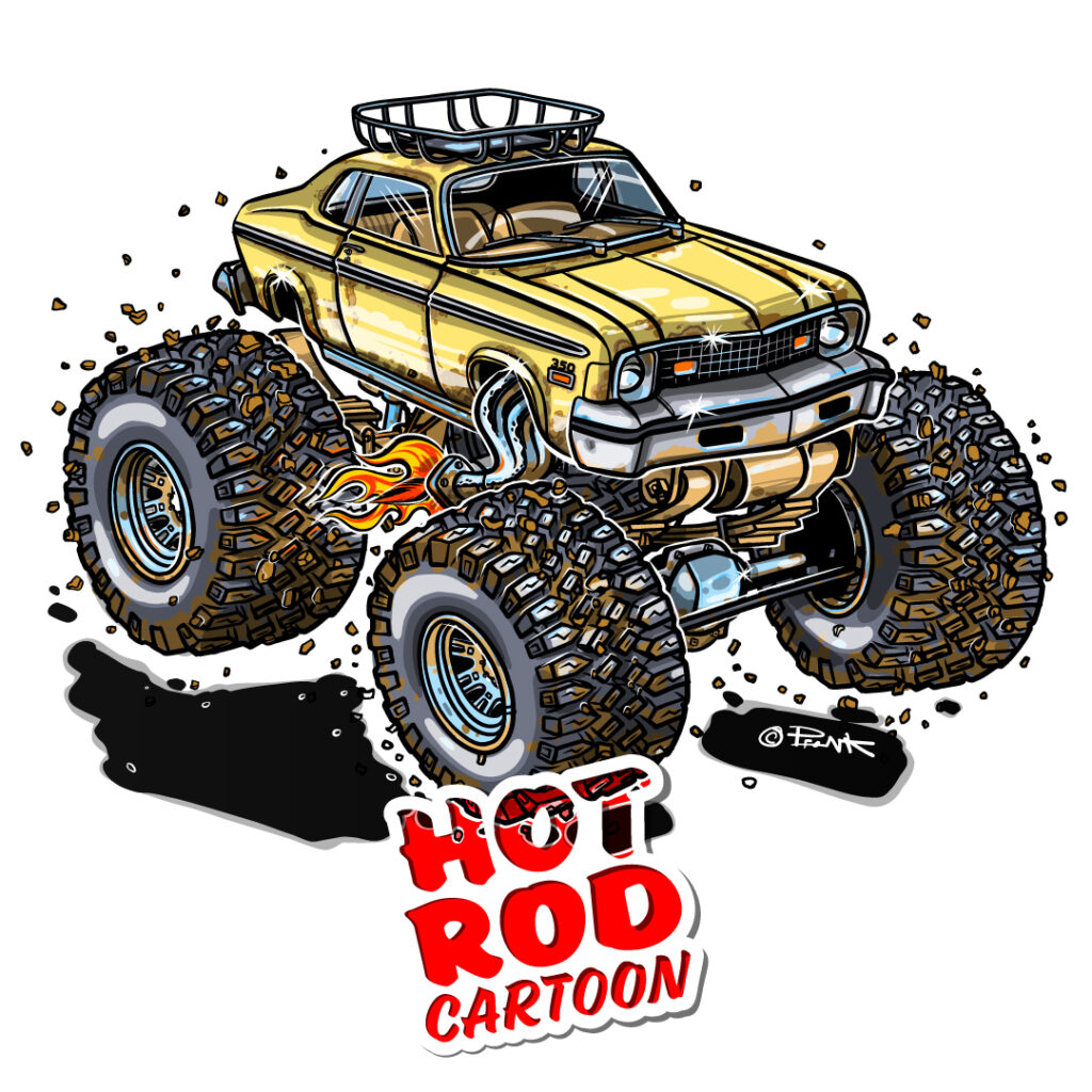 Hot Rod Cartoon Chevy Nova 4x4 ©Timothy Pronk