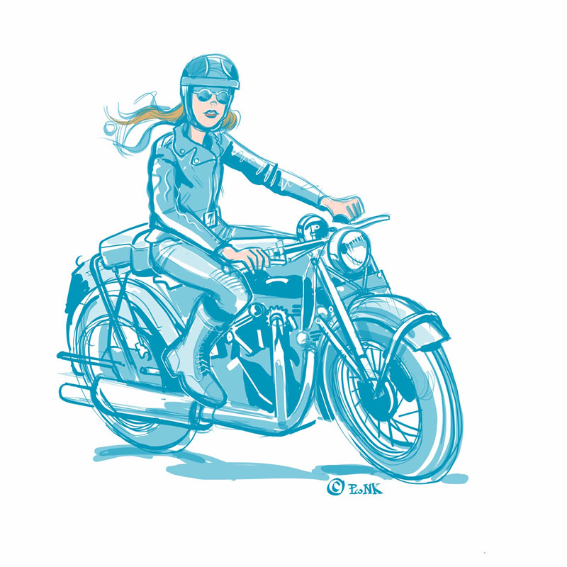 Illustration - Motorcycle Rider ©Timothy Pronk