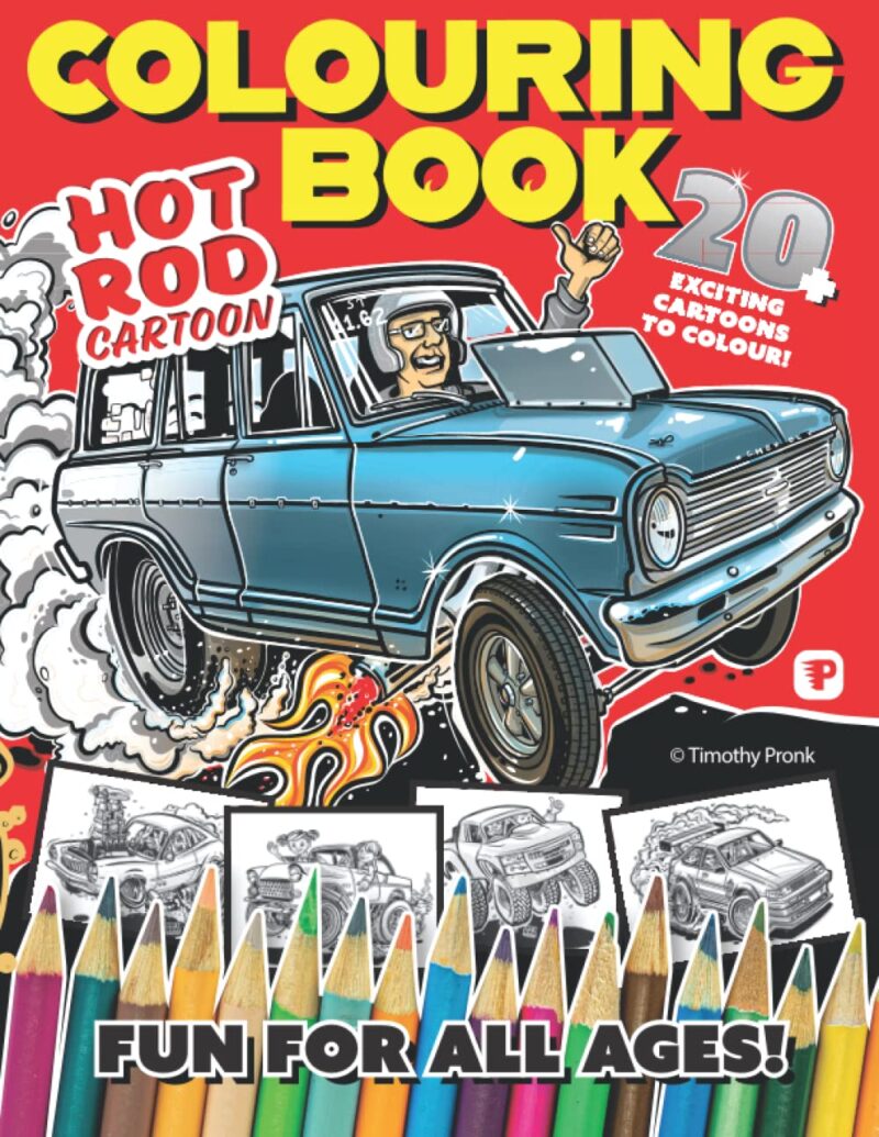 Hot Rod Cartoon Coloring Book